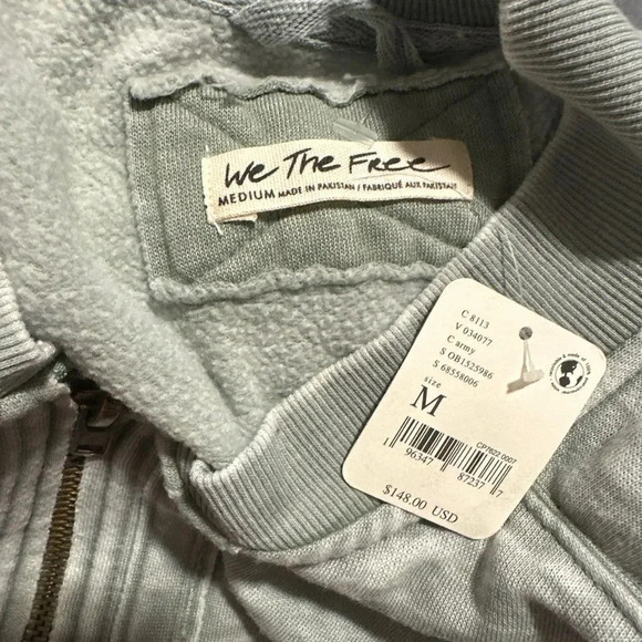 Free People Robby Bomber / Washed Army M - Picture 14 of 16